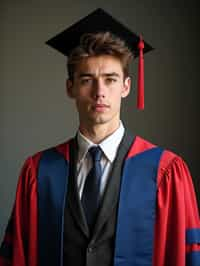 a graduate man in their academic regalia