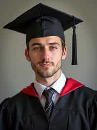 a graduate man wearing their academic regalia