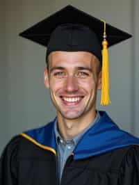 a graduate man wearing their academic regalia