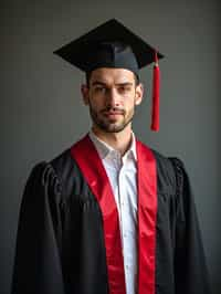 a graduate man wearing their academic regalia