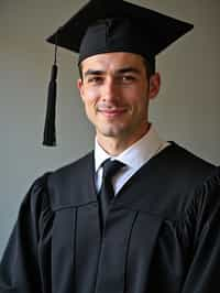 a graduate man in their academic gown