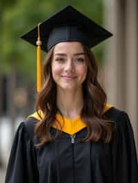 a graduate woman in their academic gown