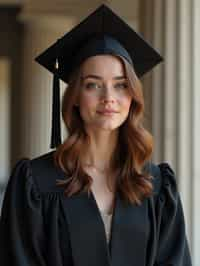 a graduate woman in their academic gown