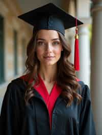 a graduate woman in their academic gown