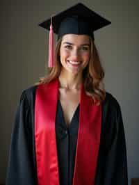 a graduate woman in their academic gown