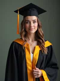 a graduate woman in their academic gown