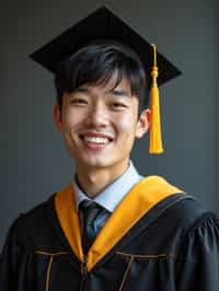 a graduate man in their academic gown