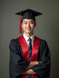 a graduate man in their academic gown