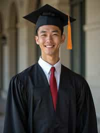 a graduate man in their academic gown