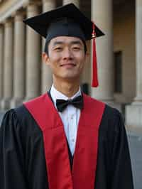 a graduate man in their academic regalia