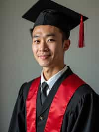 a graduate man in their academic regalia