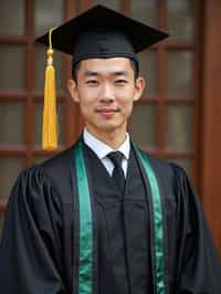 a graduate man in their academic regalia