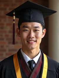 a graduate man in their academic regalia