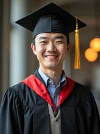 a graduate man wearing their academic regalia