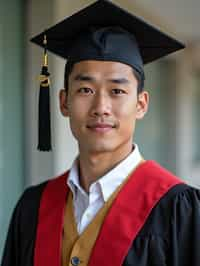 a graduate man wearing their academic regalia