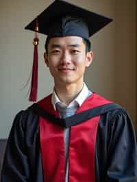 a graduate man wearing their academic regalia