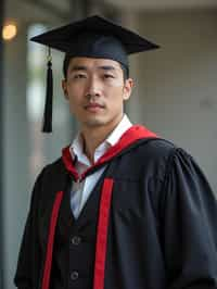 a graduate man in their academic gown