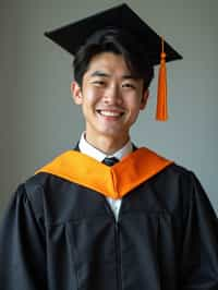 a graduate man in their academic gown